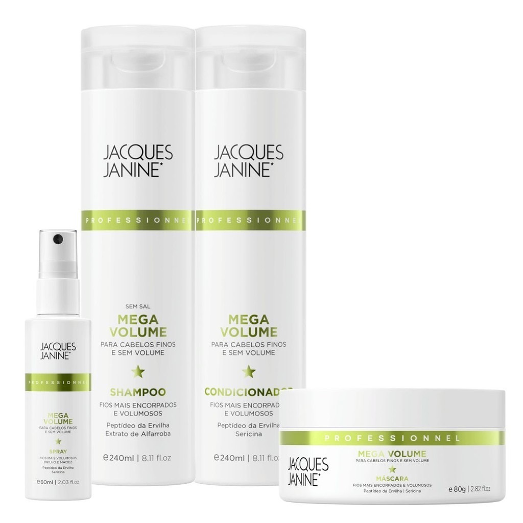 Kit completo da linha Mega Volume Jacques Janine